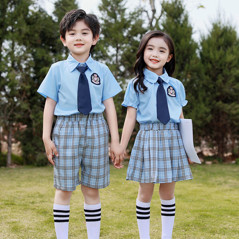 夏季校服小学生英伦衬衫套装儿童