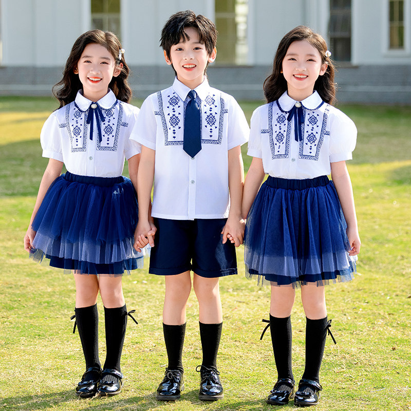 小学生校服夏季短袖套装英