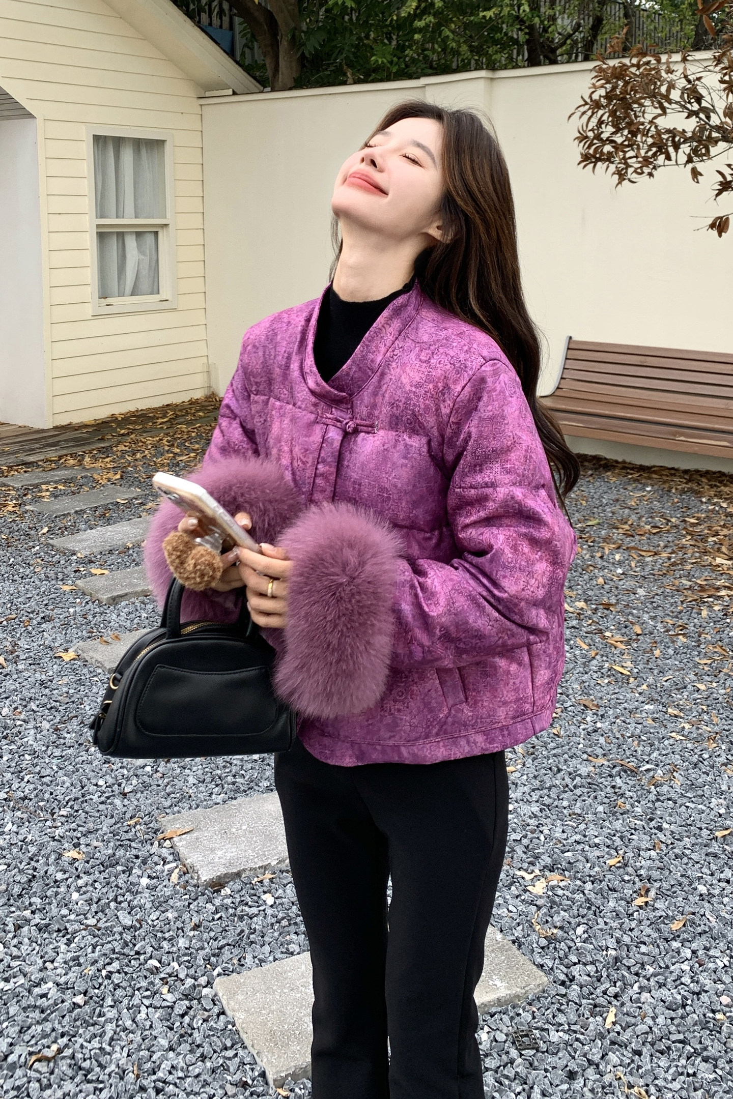 【大货已出】【数据很好】新中式短羽绒服真狐狸毛1029-P300-K450,女装羽绒服,浙宝101