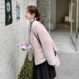 【现货】2025秋冬新款粉色皮毛一体短外套B101-1028-P195-K298，女装短外套，浙宝101