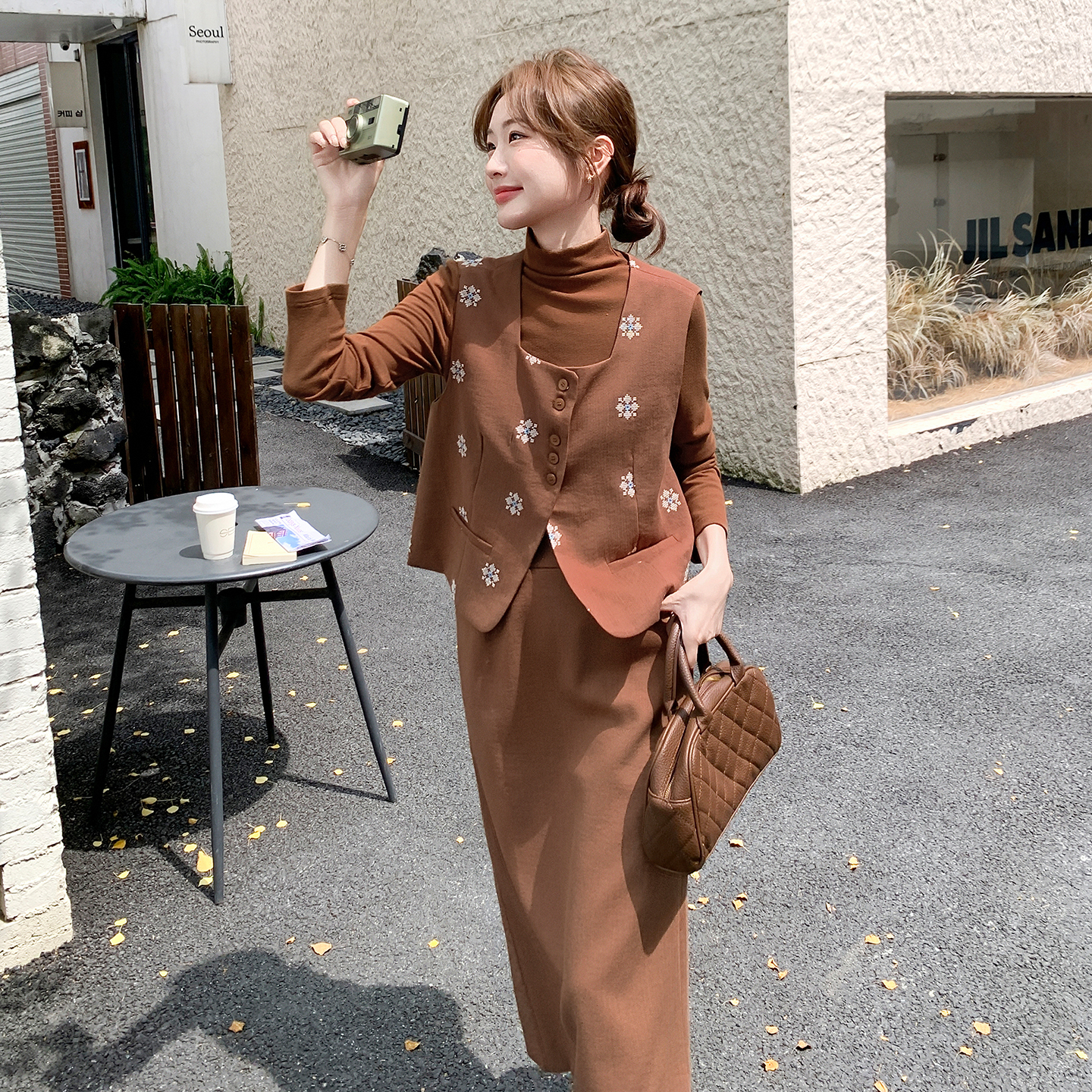 轻熟风千金风时尚套装网红显瘦轻熟修身韩版连衣裙显瘦气质网红，女装套装/套裙，浙宝101