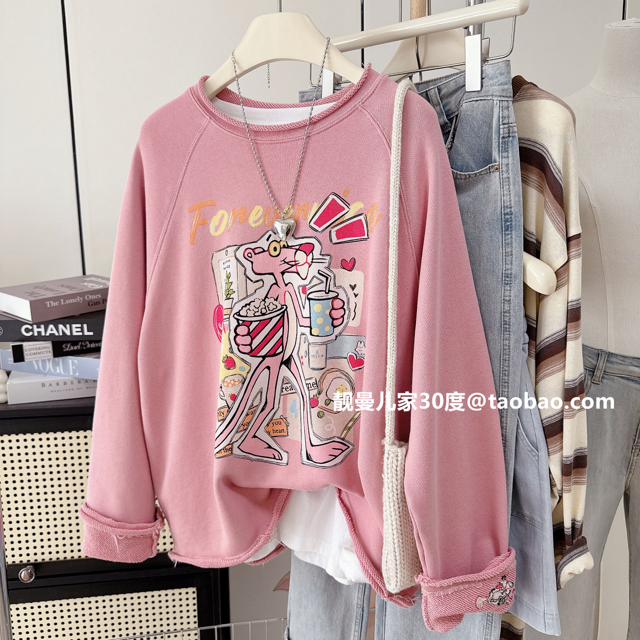 水洗毛圈棉秋冬女卫衣卡通减龄