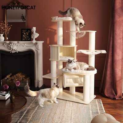 蜜罐猫 实木猫爬架大猫专用 木质猫窝 多层大型猫爬架家用 260101