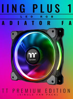 Tt台式机电脑机箱水冷风压扇CPU散热风扇Riing Plus 12 LED RGB