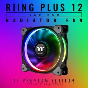 Tt台式机电脑机箱水冷风压扇CPU散热风扇Riing Plus 12 LED RGB