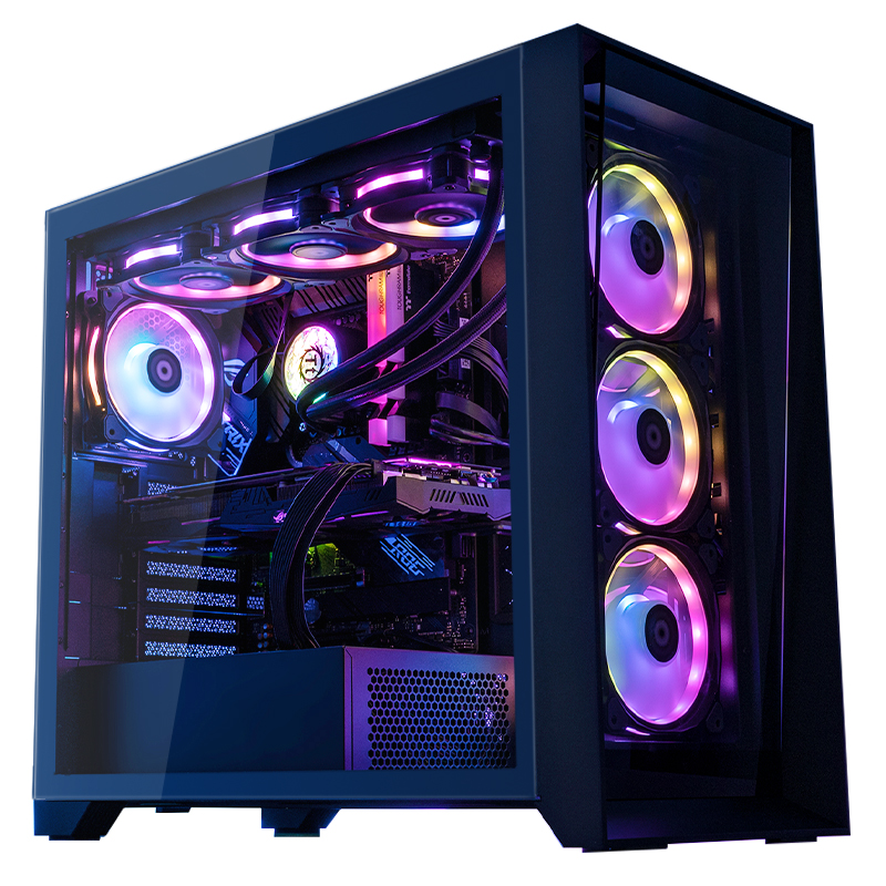 Tt机箱钢影透白色ATX主板360水冷海景房机箱台式电脑办公电竞机箱