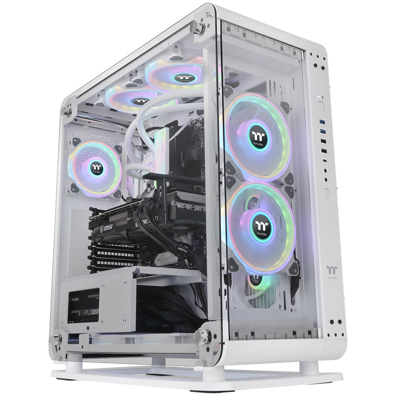 Tt机箱Core P6 TG开放式壁挂机壳海景房360水冷台式电脑机箱ATX