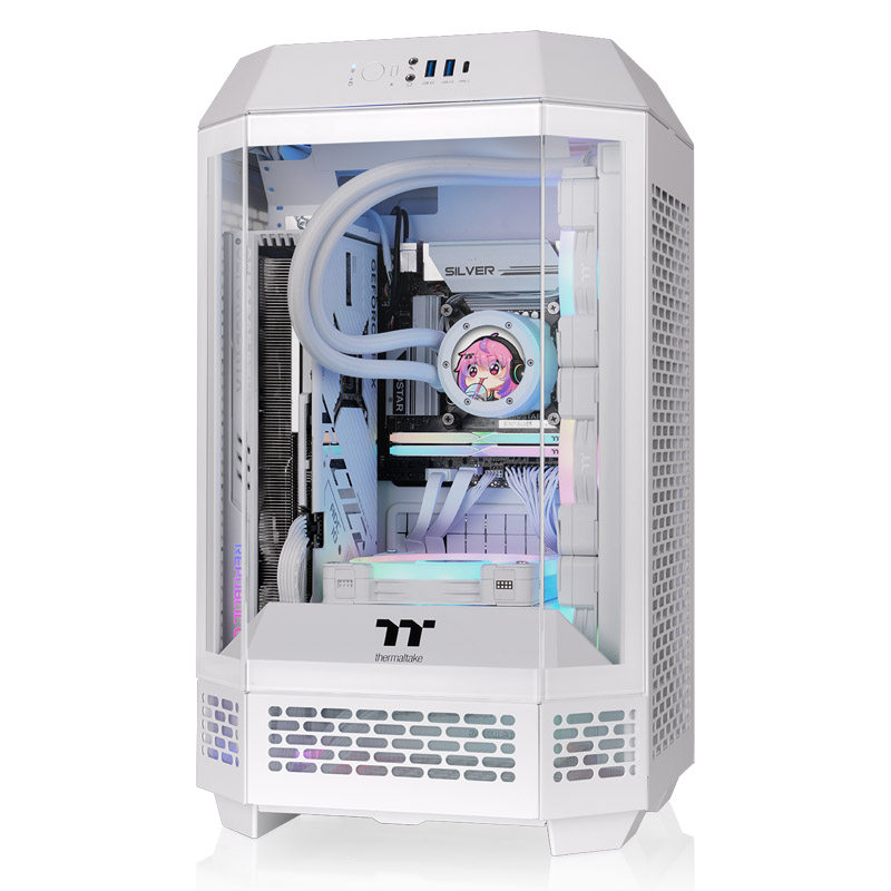 TT机箱Tower 250海景房机箱itx主板360水冷台式机电脑办公主机箱