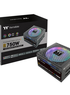 Tt钢影GF3 ARGB 750W金牌模组ATX3.0日系电容十年质保台式机电源