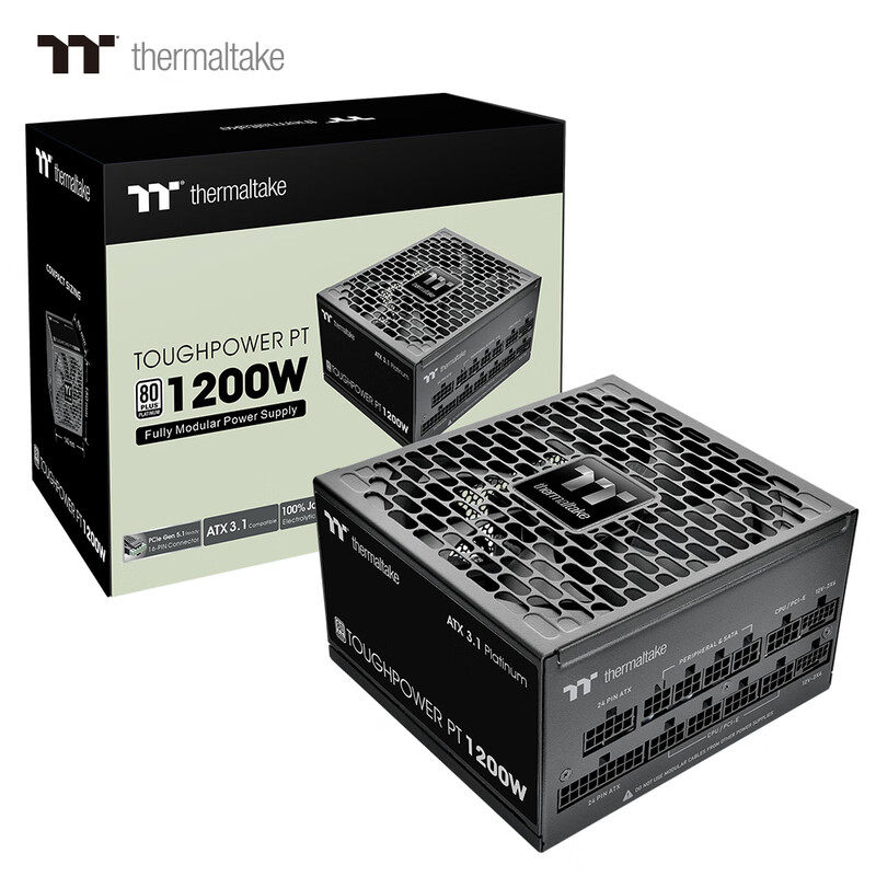 Tt电源钢影PT 850W 1000W 1200W白金模组ATX3.1台式电脑主机电源
