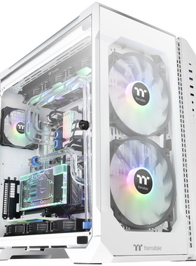 Tt机箱巫妖View 51 TG白色分仓设计海景房机箱台式机电脑主机箱