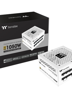 Tt钢影GF A3 1050W金牌全模组台式机电脑主机白色电源原生ATX3.0