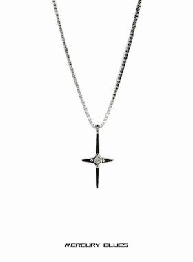 钛钢十字架项链星星吊坠蛇骨链男女简约百搭小众高级