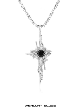 项链男钛钢原创十字小众潮高级感新款爆款暗黑风吊坠