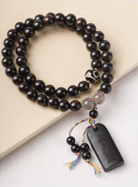 上上签款DIY黑檀木手链 首饰厂家批发规格0.8男女简约风念珠文玩