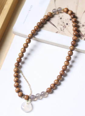 白月款澳洲檀香DIY手链厂家批发规格0.8男女款式装饰首饰文玩念珠