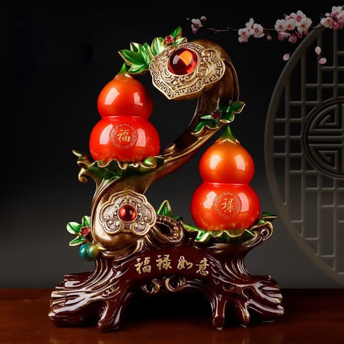 新款福禄如意双葫芦摆件客厅玄关酒柜装饰乔迁新居礼品工厂批发价