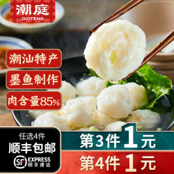 潮庭 小墨鱼丸潮汕正宗 台湾花枝丸商用火锅烧烤食材生鲜达濠鱼丸