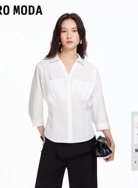 Vero Moda衬衫2026夏秋新款收腰V领可调节袖长通勤上衣326231008