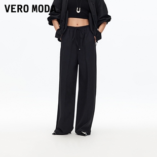 2026春夏抽绳垂坠高腰阔腿裤 百搭3253PL012 Moda休闲裤 Vero