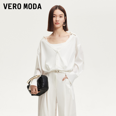 VeroModa松紧收口底摆衬衫
