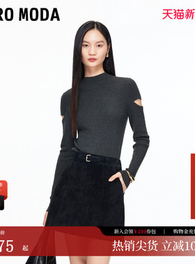 Vero Moda针织衫2025冬季新款半高领含绵羊毛红色毛衣325424014