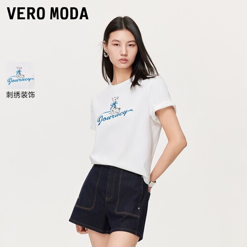VeroModaT恤纯棉正肩短袖