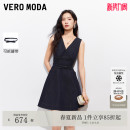腰带明线V领无袖 新款 牛仔A字裙326142013 Moda连衣裙2026春季 Vero