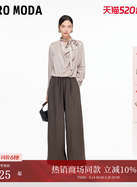 Vero Moda休闲裤女2026夏季含莱赛尔捏褶百搭阔腿裤3253PL030