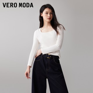 Vero ModaVero ModaT恤女2024春夏新款纯色百搭时尚打底正肩T恤