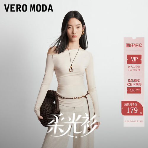 VeroModaT恤女休闲斜肩上衣