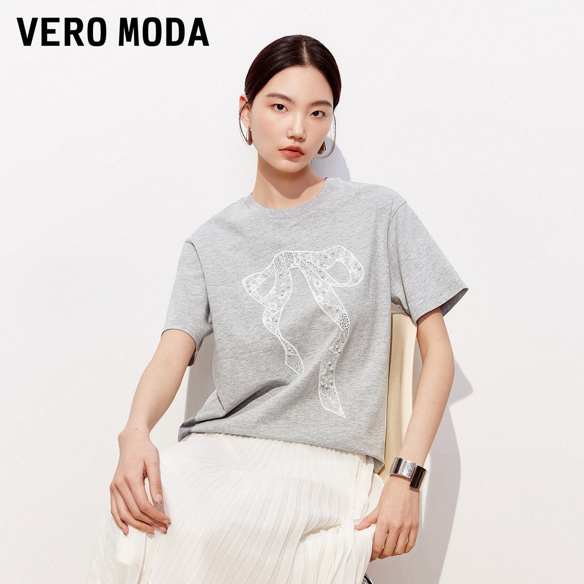 【所有女生的衣橱直播间】Vero Moda蕾丝钉珠/印花短袖T/半裙