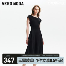 Vero Moda【魔法裙】连衣裙2024春夏新款优雅A摆修身显瘦小黑裙