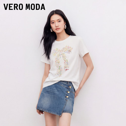 VeroModa蝴蝶结印花T恤