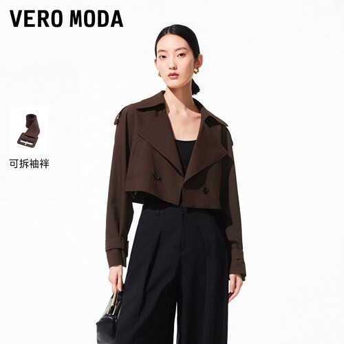 VeroModa大翻领宽松短外套