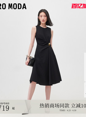 Vero Moda连衣裙2026夏季新款腰部扭结圆领无袖中长裙32627B024