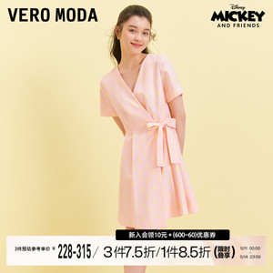 Vero Moda收腰显瘦连衣裙2023秋冬新款米妮IP联名优雅气质波点