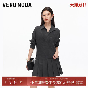 Vero Moda连衣裙2026秋冬新款含绵羊毛针织背心连衣裙32647D019