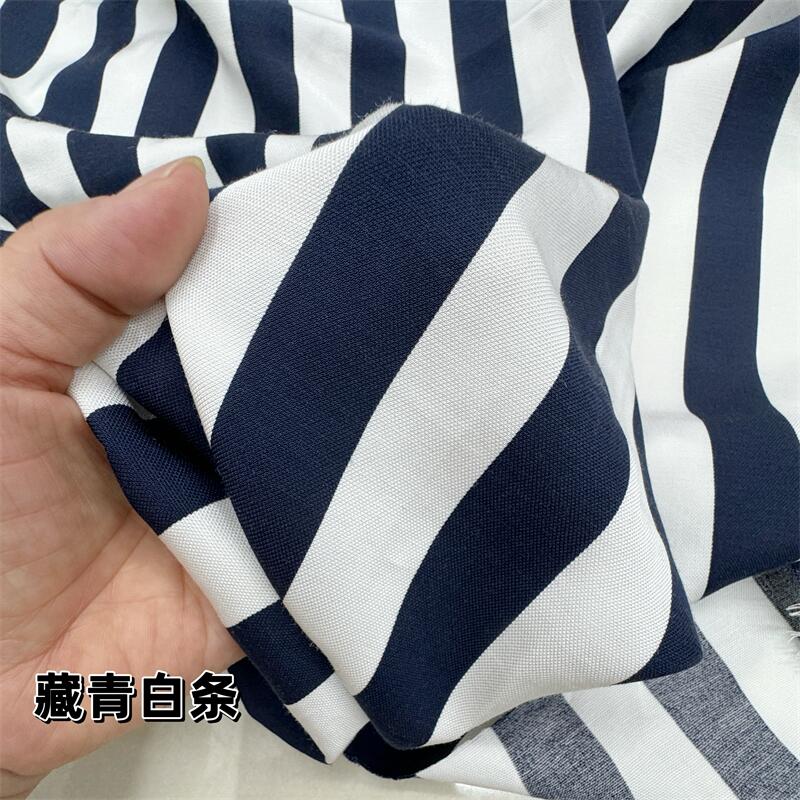 水洗亚麻条纹面料服装布料