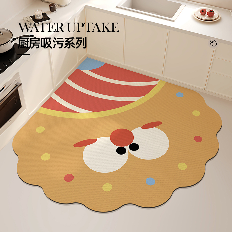 厨房专用地垫硅藻泥可爱异形整块吸水垫防油防滑可擦免洗地毯耐脏