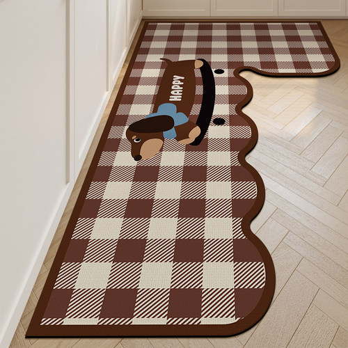 卡通简约厨房专用地垫家用耐脏防滑防油可擦免洗L型地毯吸水脚垫