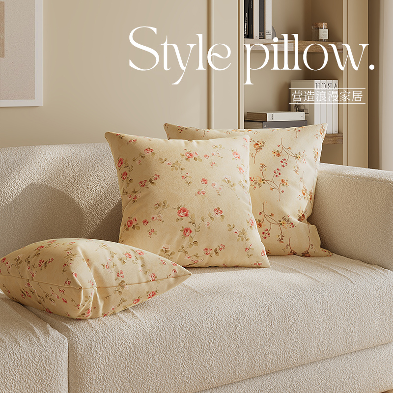 抱枕沙发客厅简约碎花靠枕靠背枕套枕芯可拆洗酒店飘窗靠垫高级感
