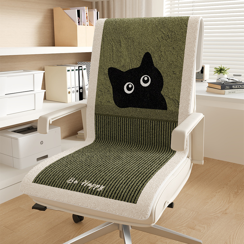 2025秋冬坐垫靠背一体办公室屁垫办公椅餐椅垫坐久不累卡通猫