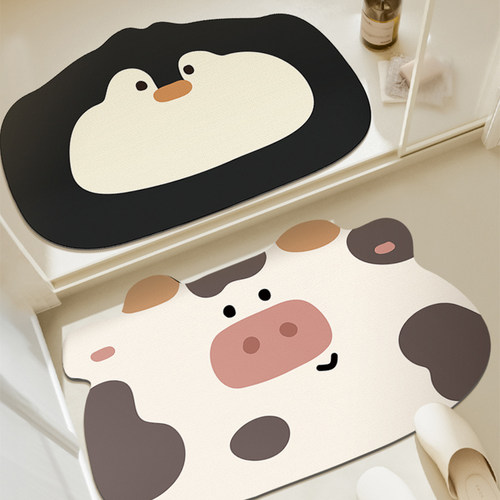 浴室防滑地垫硅藻泥吸水垫卡通卫生间脚垫家用洗手间厕所门口地毯