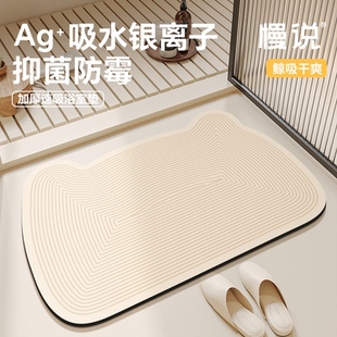 卫生间地垫家用软硅藻泥浴室吸水速干垫厕所门口垫子防滑异形地毯