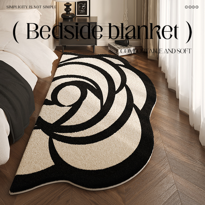 法式床边毯2025新款地毯卧室轻奢高级感毛绒房间防摔主卧地垫定制