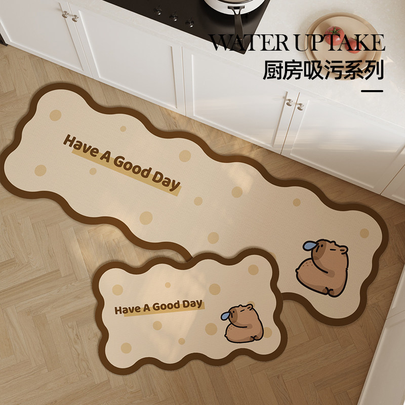 厨房长地垫防滑防油可擦免洗硅藻泥吸水垫门口耐脏脚垫子家用2024,居家布艺,厨房地垫,淘宝优惠券,粉丝福利购,淘宝优惠卷