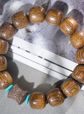 白奇楠沉香木老型珠DIY手链搭配雕刻竹节手串单圈文玩佛珠念珠串