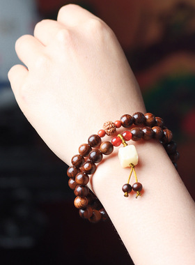 奶酪款DIY黑花梨双圈手链首饰文玩厂家批发规格0.8男女装饰品念珠
