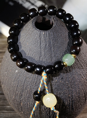 黑檀紫光檀老型珠DIY手链手串搭配醒狮配饰南瓜珠文玩复古手饰